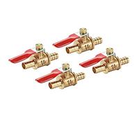 Hsthe Sea Lot de 4 valves d'arrêt à bille, 2 côtés, 8 mm, poignée de fonctionnement à 180 degrés, valve à bille en laiton, valve d'écoulement poussée.