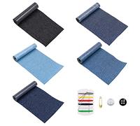 Hsthe Sea Lot de 5 Patchs thermocollants en Denim pour l'intérieur des Jeans 8 x 52 cm