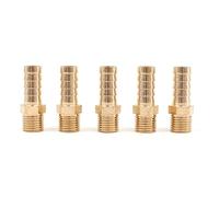 Hsthe Sea Lot de 5 raccords cannelés en laiton massif BSP de 10 mm à 6,35 mm vers filetage mâle BSP, pour étang/piscine/tuyau adaptateur