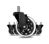Hsthe Sea Lot de 5 roues de rechange en caoutchouc de style, remplacement des roues pivotantes, roues pivotantes pour fauteuil de bureau, roulettes silencieuses parfaites pour planchers en bois, tapis