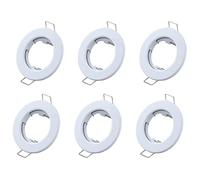 Hsthe Sea Lot de 6 cadres photo encastrés, cadre de montage au plafond, set de spots encastrés, cadres de montage en aluminium (LED/halogène/GU10/MR16/PAR16/50 mm) blanc