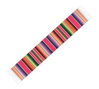 Hsthe Sea Nappe en Soie Mexicaine 14 x 84 Pouces Décoration de Mariage de fête Mexicaine Table de Pique-Nique en Plein air, Nappe en Coton tissée à la Main à Pompons