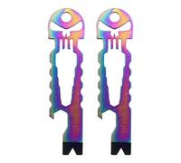 Hsthe Sea Porte-clés EDC en Acier Inoxydable 2 pièces, Porte-clés Multi-Outils, Mini Levier pour ouvre-Bouteille, Mini Pieds-de-biche Multifonctions, Cadeau d'anniversaire pour Hommes
