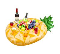 Hsthe Sea Porte-gobelet Gonflable - Flotteur de Piscine en PVC en Forme d'ananas avec 6 Porte-gobelets et Plateau à collations, boîte de Rangement Flottante Portable pour Boissons pour fêtes à la