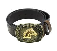 Hsthe Sea Western Belt Hommes Ceinture de Cowboy Ceinture en Cuir Gravé en Relief pour Hommes Femmes