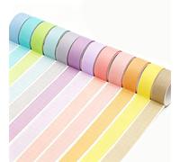 HstiaLving 12 Rouleaux Washi Tape Set 12 Couleurs Ruban Adhésif Décoratif Masking Tape Scrapbooking 15mm x 2m Couleur Pour Enfants Adultes Bricolage Journal Bullet Fournitures De Loisirs Créatifs