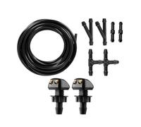 HstiaLving Kit de Tuyau Lave Glace Voiture Universel 2M Durite Lave Glace avec 2 Buse de Pulverisation et 6 Raccord Tuyau Lave Glace Flexible Caoutchouc Essuie Glace pour Pare-Brise Nettoyage Rapide