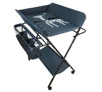 HSTURYZ Table à Langer Pliante avec Espace de Rangement, Organisateur de Chambre d'enfant, Commode de Soin pour Bébé Bleu Marine