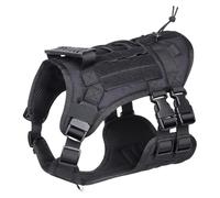 HSTWODE 1 harnais tactique pour chiens de taille moyenne et grande - Anti-traction - Gilet réglable pour l'entraînement, la chasse, la marche, le gilet (gilet uniquement) (noir, taille M)