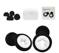 HSTWODE 1 paire de bouchons d'oreille en silicone avec capuchon de rechange en silicone pour dormir, nager, filtrer efficacement les bruits ambiants (blanc, noir, taille unique)