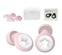 HSTWODE 1 paire de bouchons d'oreille en silicone avec capuchon en silicone de rechange pour dormir, nager, filtrer efficacement les bruits ambiants (blanc, rose, taille unique)