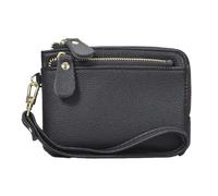 HSTWODE 1 porte-monnaie pour femme, 13,5 cm × 9 cm, vintage, en cuir, 10 couleurs disponibles, porte-monnaie pour femme, avec fermeture éclair, Noir , 13.5cm×9cm, Modernité