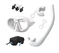 HSTWODE Kit de snorkeling optique avec force de vision, dioptrie : 0 à -7,5, kit de plongée pour adulte et tuba pliable en silicone, lunettes de plongée pour adultes avec lentille, verre trempé (blanc