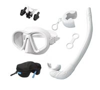HSTWODE Kit de snorkeling optique avec force de vision, dioptrie : 0 à -7,5, kit de plongée pour adulte et tuba pliable en silicone, lunettes de plongée pour adultes avec lentille, verre trempé (blanc