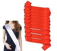 HSTWODE Lot de 10 écharpes vierges en satin pour décoration de mariage et fête (grand rouge)