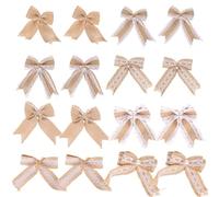 HSTWODE Lot de 16 nœuds papillon à paillettes pour sapin de Noël - Décoration de Noël - Couronne d'ornements pour guirlande - Décoration de la maison - Cadeau de fête