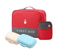 HSTWODE - Lot de 2 sacs à médicaments, 2 pièces, vides, sac à médicaments, grand et petit, sac à médicaments de voyage, voyage et maison, voyage en classe, rouge, wählbar