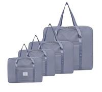 HSTWODE - Lot de 4 sacs de rangement de 16 l à 70 l - Grand sac de gym pliable, gris/bleu, Klein, mittel, groß, extra groß, Simple et pratique
