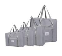 HSTWODE - Lot de 4 sacs de rangement de 16 l à 70 l - Grand sac de gym pliable, gris clair, Klein, mittel, groß, extra groß, Simple et confortable