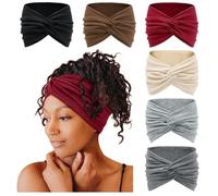HSTWODE Lot de 6 bandeaux pour femme, élastiques, doux, style bohème, exercices de yoga, multicolores, style A, taille universelle