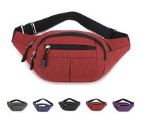 HSTWODE Sac banane, ceinture pour homme et femme, convient pour les voyages, le sport, la course et toutes les activités de plein air, sac banane pour homme et femme, rouge, s, Classique
