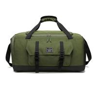 HSTWODE Sac de sport - 55 l - Grand sac de gym pliable - Léger - Pour le sport, le fitness, les voyages - Convient pour hommes et femmes, vert foncé, Sangle de tapis de yoga fixe avec boucle de