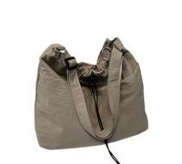 HSTWODE Sac en toile pour femme avec cordon de serrage, sac à bandoulière réglable, sac fourre-tout spacieux avec poches, sac décontracté pour le shopping, l'école, kaki, 36 x 31 x 31cm