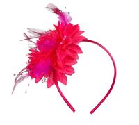 HSTWODE Serre-tête à plumes avec fleurs artificielles - Bibi des années 1920 pour femme - Bandeau à plumes des années 20 pour carnaval, cocktail, mariage, fête de thé (rose, taille unique)