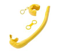 HSTWODE Tuba pliable en silicone, tuba pliable, tube respiratoire humide, embout ergonomique anti-fuite pour la plongée en apnée et la plongée libre (jaune doré)