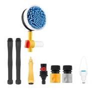 HSTYAIG Kit de nettoyage de voiture - Rotation à 360° - Brosse de nettoyage en microfibre amovible et extensible - Pistolet de pulvérisation pour tuyau d'arrosage - Pour voiture, maison et jardin