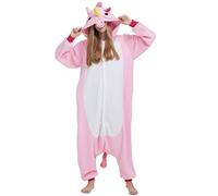 Hstyle Unisexe Adulte Onesie Anime Kigurumi Costume Cosplay Animaux Pyjama À Capuche Vêtements De Nuit La Nouvelle Licorne Rose M