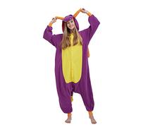 Hstyle Unisexe Adulte Onesie Anime Kigurumi Costume Cosplay Animaux Pyjama À Capuche Vêtements De Nuit Violet Dragon XL