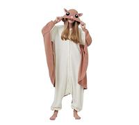 Hstyle Unisexe Adulte Onesie Anime Kigurumi Costume Cosplay Animaux Pyjama À Capuche Vêtements De Nuit Écureuil Volant S