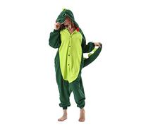 Hstyle Unisexe Adulte Onesie Anime Kigurumi Costume Cosplay Animaux Pyjama À Capuche Vêtements De Nuit Dinosaure Vert M