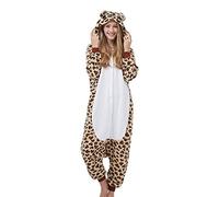 Hstyle Unisexe Adulte Onesie Anime Kigurumi Costume Cosplay Animaux Pyjama À Capuche Vêtements De Nuit Ours en Léopard S