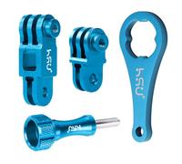 HSU Bras de fixation droit en alliage d'aluminium pour GoPro Hero 10/9/8/7/6/5 noir, Session 5/4, Hero 3+, DJI Osmo Action Camera et plus encore (bleu)