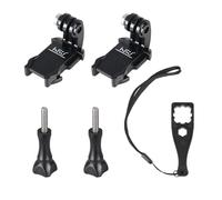 HSU Kit d'accessoires de fixation rapide avec crochet en J pour Go Pro Hero 12 11 10 9 8 7 6 5 4 3+ 3 Akaso Campark et autres caméras d'action (Noir)