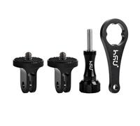 HSU Lot de 4 adaptateurs de trépied en aluminium pour appareil photo - 6,35 mm - 20 avec vis moletée en aluminium, adaptateur de trépied compatible avec GoPro/Sony/Sjcam/Insta360 X3/X2/X/RS/R et