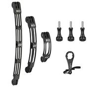 HSU Lot de 7 bras d'extension incurvés en alliage d'aluminium pour casque GoPro Hero 11/10/9/8/7/6/5, noir, session 5/4, DJI Osmo Action et plus (20,1 cm/13,5 cm/7,6 cm)