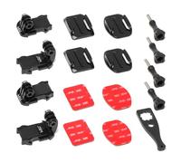 HSU Supports Adhésifs de Casques pour GoPro, Fixation Adhésifs avec Kit d'Accessoires pour Insta360 et Osmo Action Cameras (12 en 1)