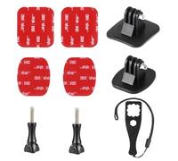 HSU Supports adhésifs pour casque - Support plat et incurvé 3M pour toutes les caméras GoPro et autres caméras d'action