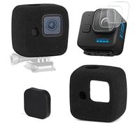 HSU Windslayer Lot de 2 protections d'écran pour GoPro Hero 11 Black Mini Windslayer + 3 films protecteurs d'écran + bouchon d'objectif, réduction du bruit vidéo