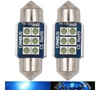HSUN 31MM LED Ampoule Glace Bleue 3021 3022 3175 6428 6430 DE3425 Canbus Sans Erreur pour Lampe de Lecture Dôme Intérieur de Voiture,Paquet de 2
