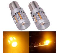 HSUN BAU15S PY21W 7507 1056 LED Ampoules Ambre Intégrées Fortes Canbus Sans Erreur Sans Hyper Clignotant Extrêmement Lumineuses Pour Clignotants De Voiture Seulement,2 Pack