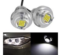 HSUN E60 LCI Angel Eyes LED Ampoule 6000K Blanc Puce Haute Puissance 80W CREE XB-D 5032LM Super Bright avec Décodeur Canbus Sans Erreur,Paquet de 2
