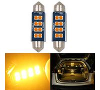 HSUN Lot de 2 ampoules LED navettes C5 W, 12 V-14 V 569 578 212-2 2112 2122 214-2 Canbus sans erreur avec puce 8 LED SMD3030 pour éclairage intérieur, plafonnier, carte et plus encore, ambre/orange