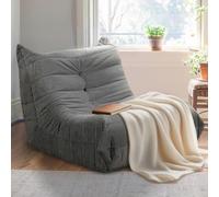 Hsundries Pouf poire pour adultes, canapé en mousse à mémoire de forme, rembourrage en mousse une pièce, confortable en velours côtelé, pour lecture, dans la chambre, le salon et les dortoirs, gris