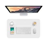 Hsurbtra Sous-main de bureau en cuir synthétique, 60 x 35,1 cm, M, tapis de souris étendu M, protection imperméable, antidérapant, ultra fin, pour petit clavier d'ordinateur portable, pour bureau et