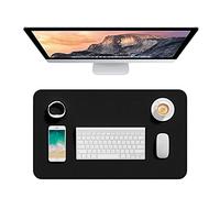 Hsurbtra Sous-main de bureau en cuir synthétique, 60 x 35,1 cm, M, tapis de souris étendu M, protection imperméable, antidérapant, ultra fin, pour petit clavier d'ordinateur portable, pour bureau et