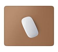 Hsurbtra Tapis de souris carré texturé de qualité supérieure - 25.4 x 21.4 cm - Bord cousu - Imperméable - Antidérapant - En caoutchouc - Joli tapis de souris pour bureau, femme, enfant - Cuir marron